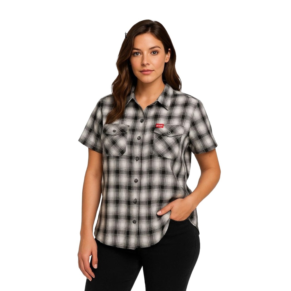 DIXXON FLANNEL CO. Women’s “Hacienda” Short‎ Sleeve Plaid Shirt – Size XL